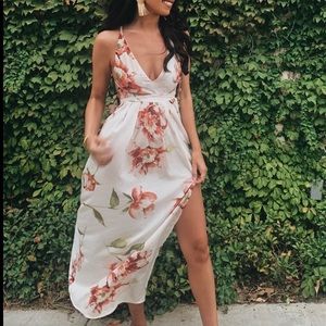 Floral backless dress